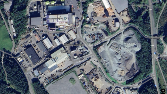 Rådalen næringsområde - satelittbilde fra Google maps