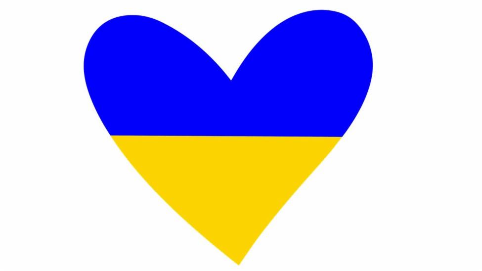 Hjerte i blått og gult