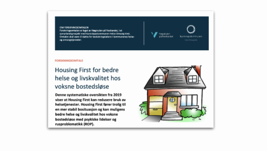 Housing First for bedre helse og livskvalitet hos voksne bostedsløse