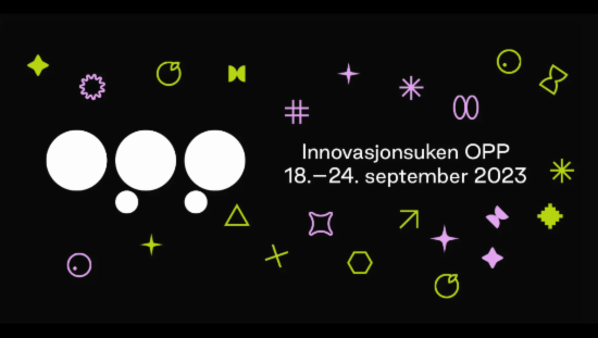 Logoen til Innovasjonsuken OPP med datoene  18.-24. september 2023
