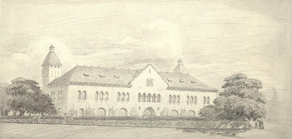 Olaf Nordhagens konkurranseutkast, trolig fra konkurransen i 1906. Arkivet etter Rådmannen for 4. avdeling, A-0511, Te.