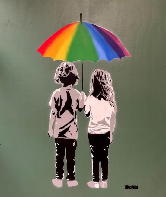 Gatekunstnere dekorer Li skole