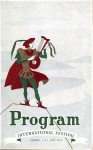 Forsiden til programmet for Festspillene i Bergen i 1953. Fra arkivet etter Festspillene i Bergen.